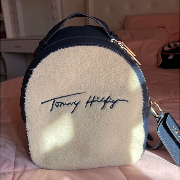 Cute Tommy Hilfiger Juliette Faux-Shearling Backpack (Used) - Picture 1 of 5
